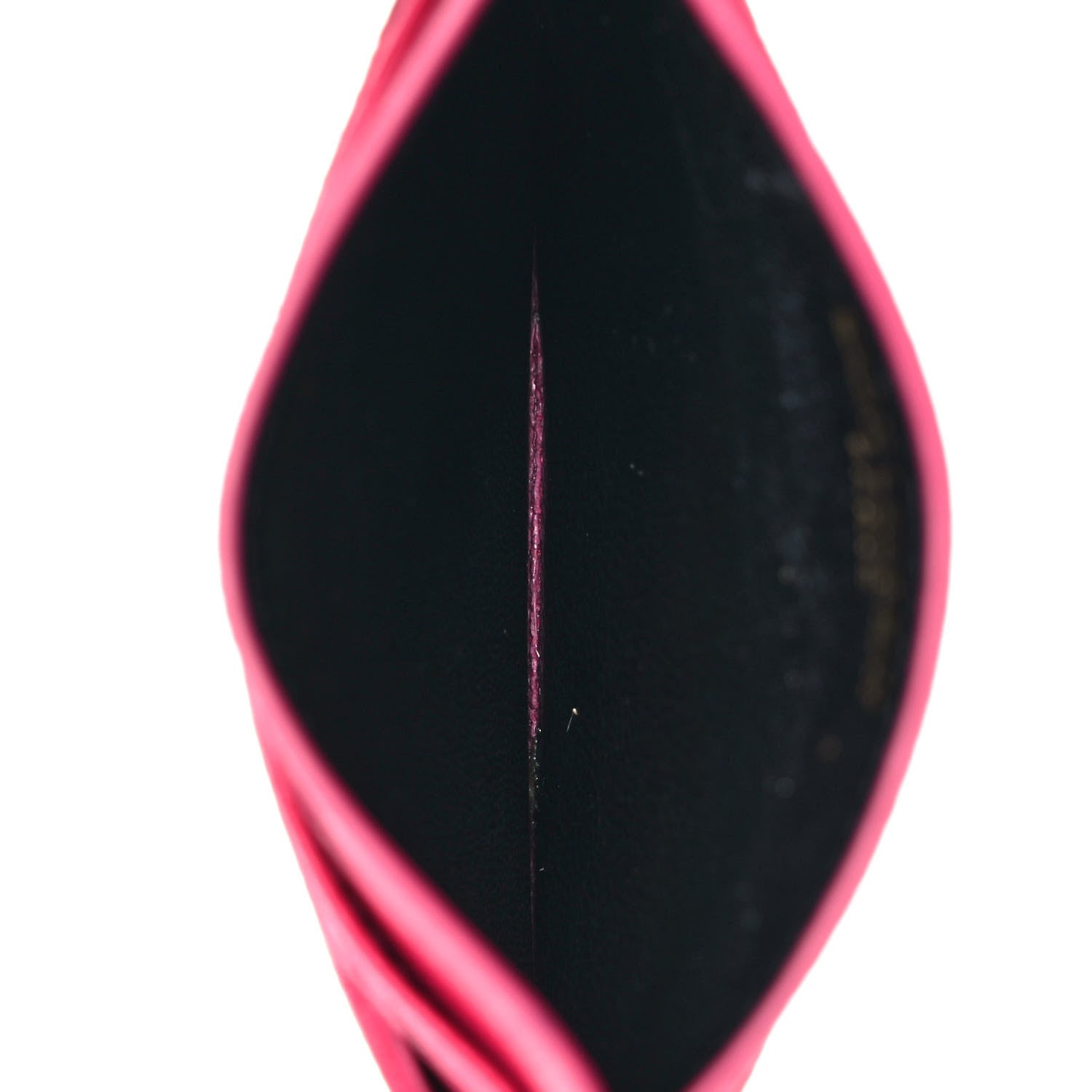 Saint Laurent Grain De Poudre Matelasse Chevron Monogram Credit Card Case Fresh Fuxia 5 of 9