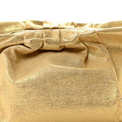 Miu Miu Metallic Soft Calfskin Oversized Clutch Gold 8 of 10
