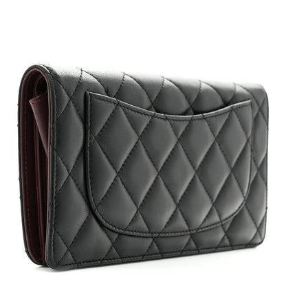 Chanel Lambskin Quilted Yen Wallet Black 3 of 9