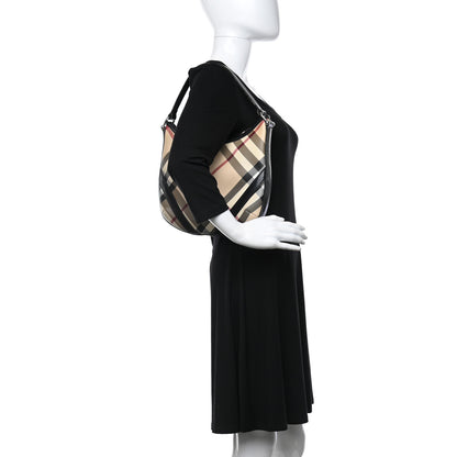 Burberry Supernova Check Buckle Hobo Black 3 of 13