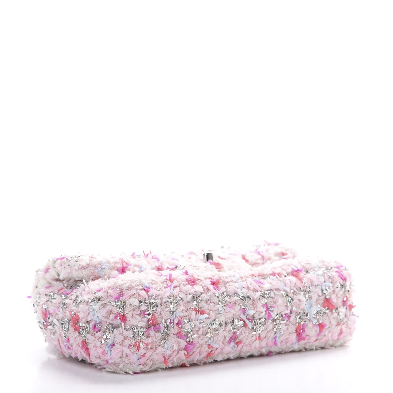 Chanel Tweed Quilted Mini Rectangular Flap Light Pink Silver Blue 3 of 11