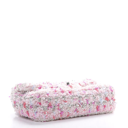 Chanel Tweed Quilted Mini Rectangular Flap Light Pink Silver Blue 3 of 11