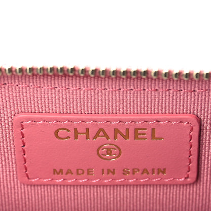 Chanel Caviar Quilted Zip Coin Purse Dark Pink 6 of 9
