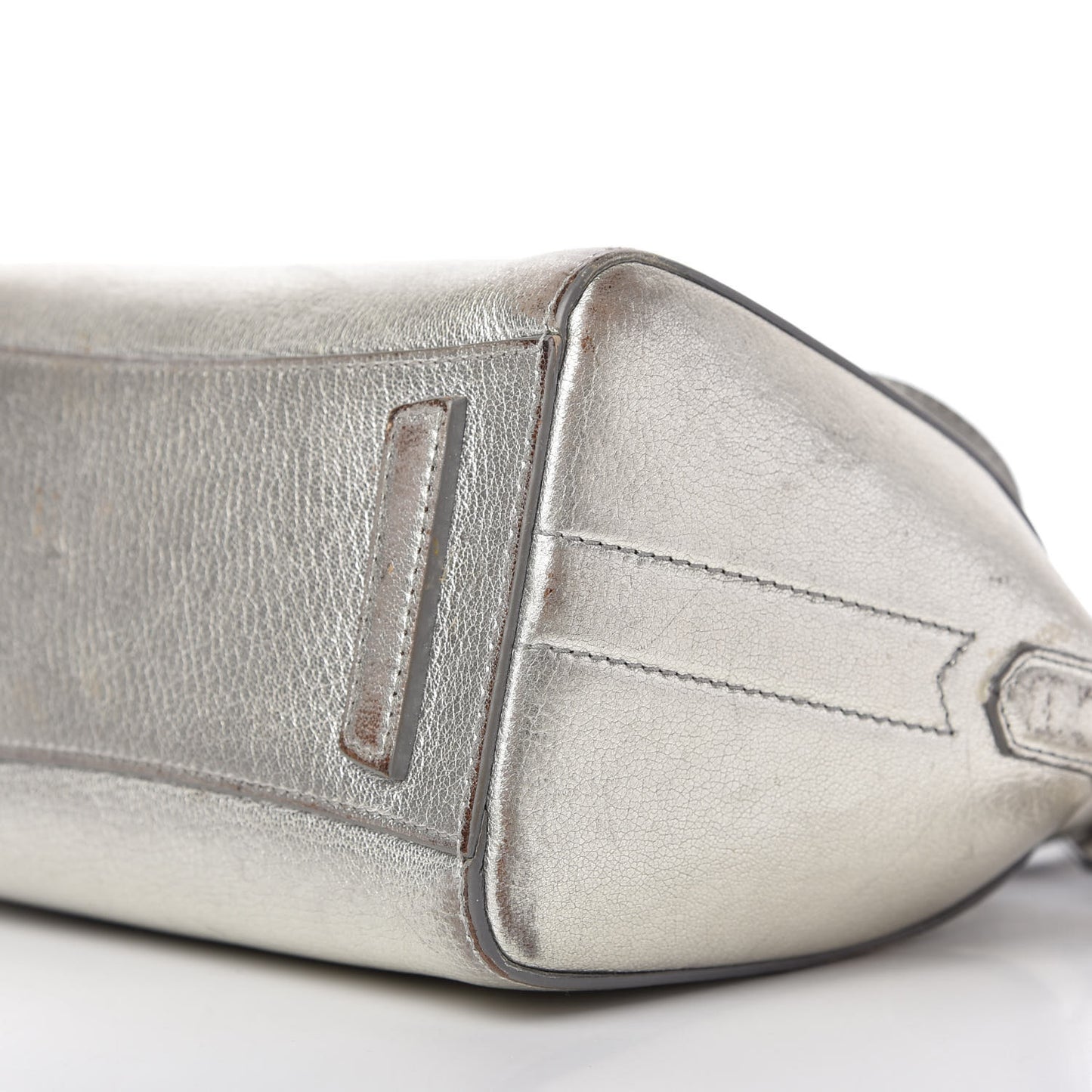 Metallic Sugar Goatskin Mini Antigona Silver