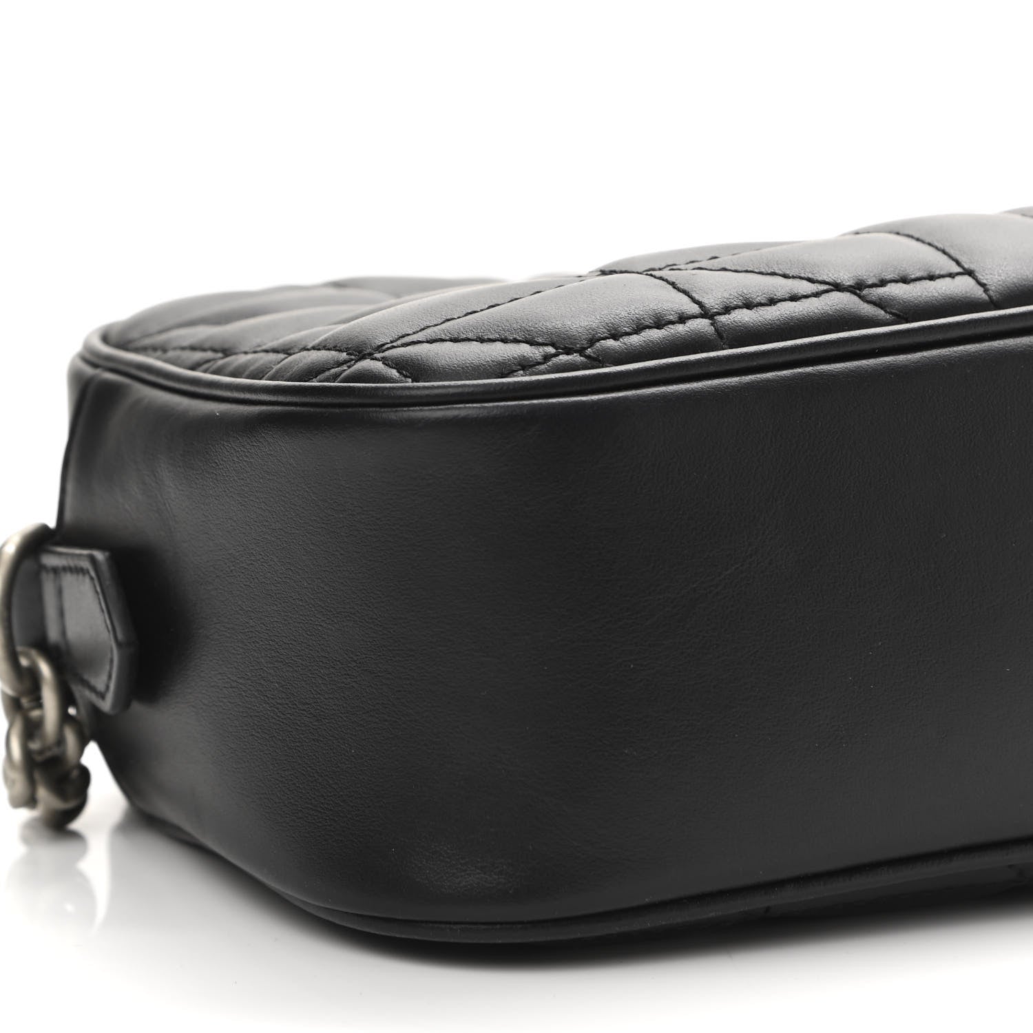 Gucci Calfskin Matelasse Aria Small GG Marmont Chain Shoulder Bag Black 10 of 11