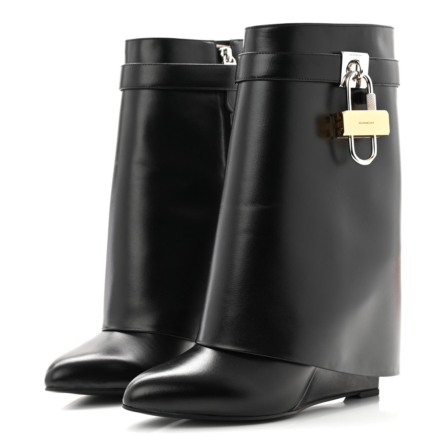 Givenchy Calfskin Shark Lock Ankle Boots 40 Black 4 of 9