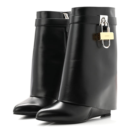 Givenchy Calfskin Shark Lock Ankle Boots 40 Black 4 of 9