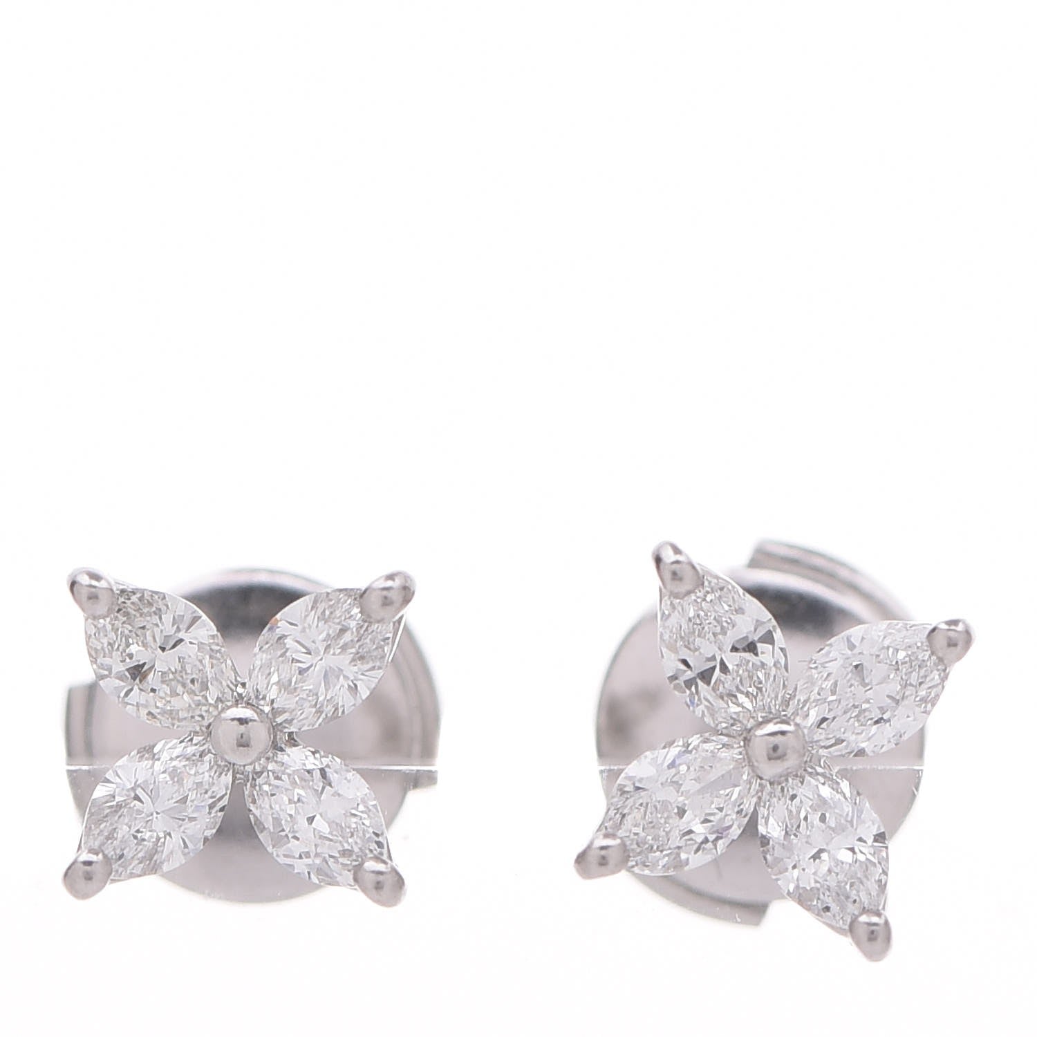 Tiffany Platinum Diamond .64ct Small Victoria Earrings 1 of 5