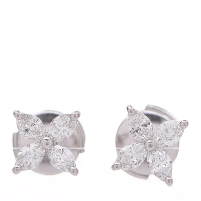 Tiffany Platinum Diamond .64ct Small Victoria Earrings 1 of 5