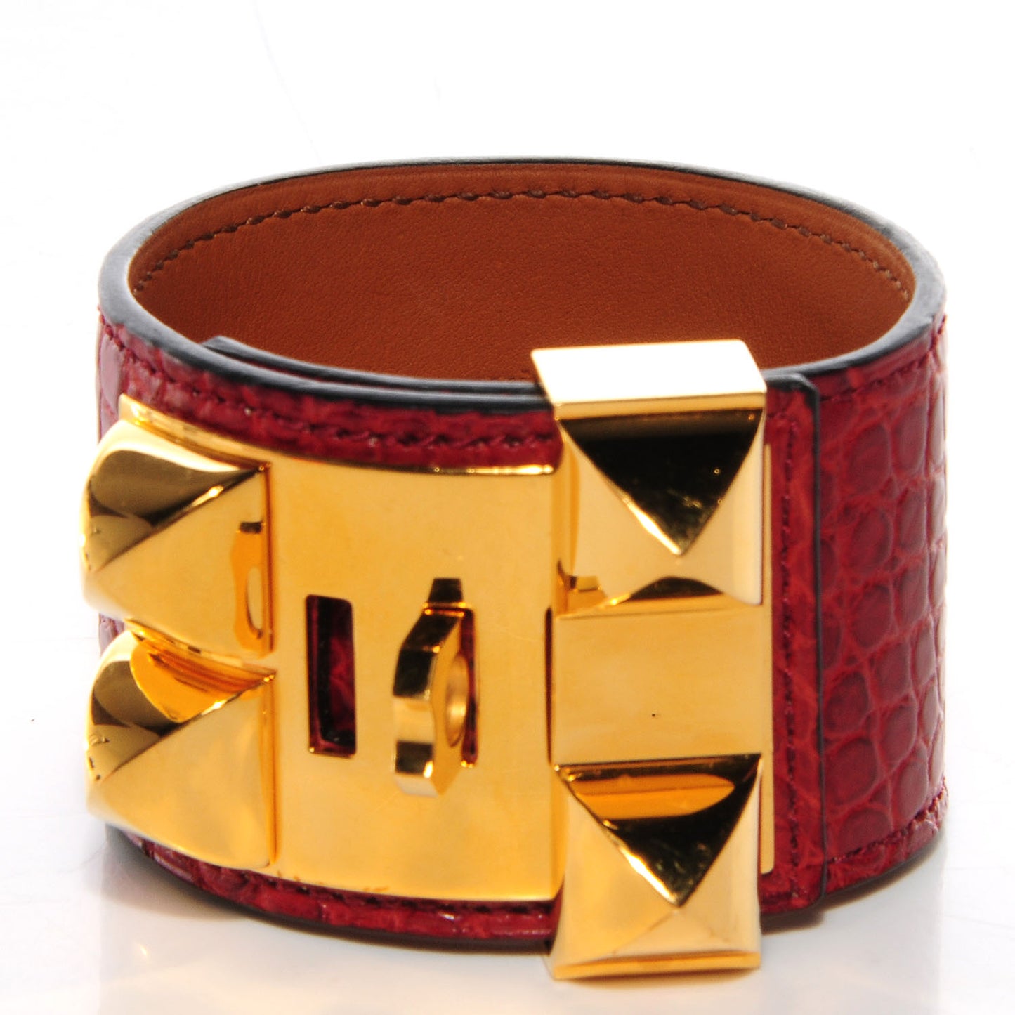 Matte Alligator Collier De Chien CDC Small Bracelet Rouge H