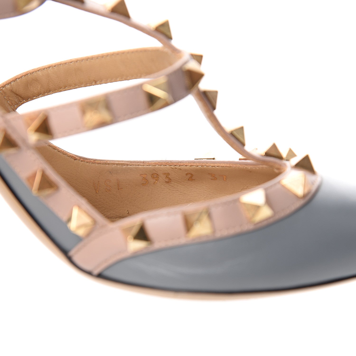 Valentino Garavani Calfskin Nappa Rockstud Ankle Strap 100mm Pumps 37 Light Stone Poudre 11 of 12