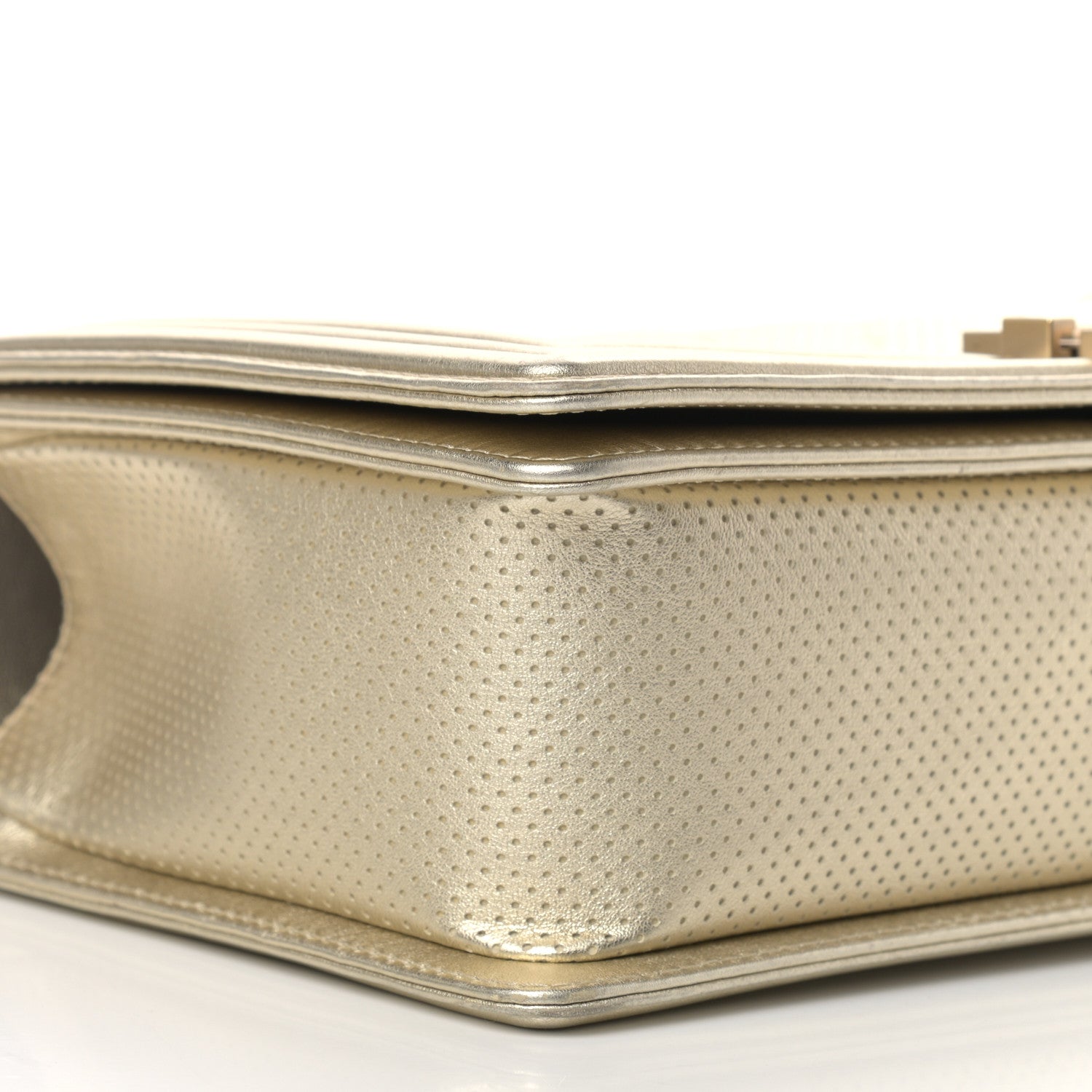 Chanel Lambskin Perforated Quilted New Medium Boy Flap Gold 7 of 10