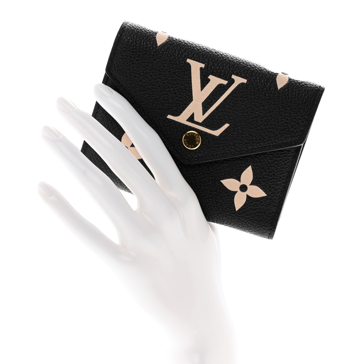 Louis Vuitton Empreinte Monogram Giant Victorine Wallet Black Beige 2 of 7