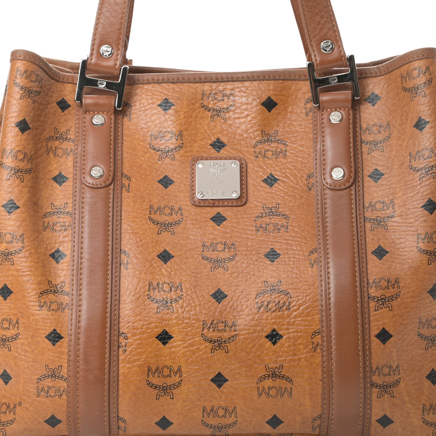 MCM Visetos Shopping Tote Cognac 8 of 21