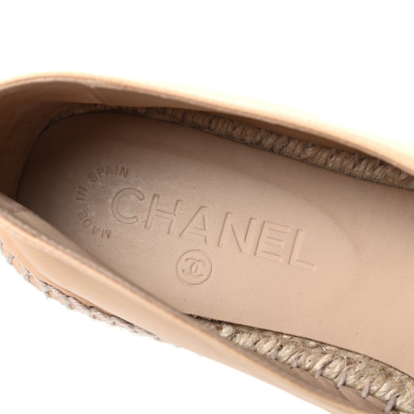 Lambskin CC Espadrilles 38 Beige Black