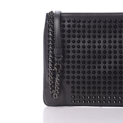 Christian Louboutin Calfskin Studded Loubiposh Clutch Black 8 of 11