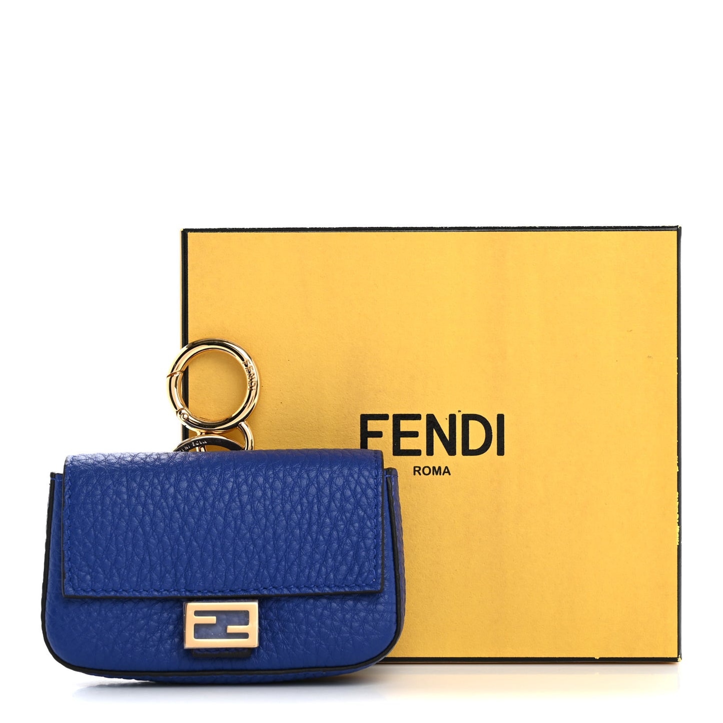 Cuoio Romano Micro Baguette Charm Blue Neon