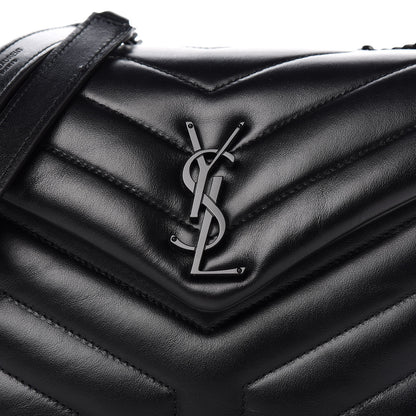 Saint Laurent Calfskin Y Quilted Monogram Small Loulou Chain Satchel Black 12 of 12