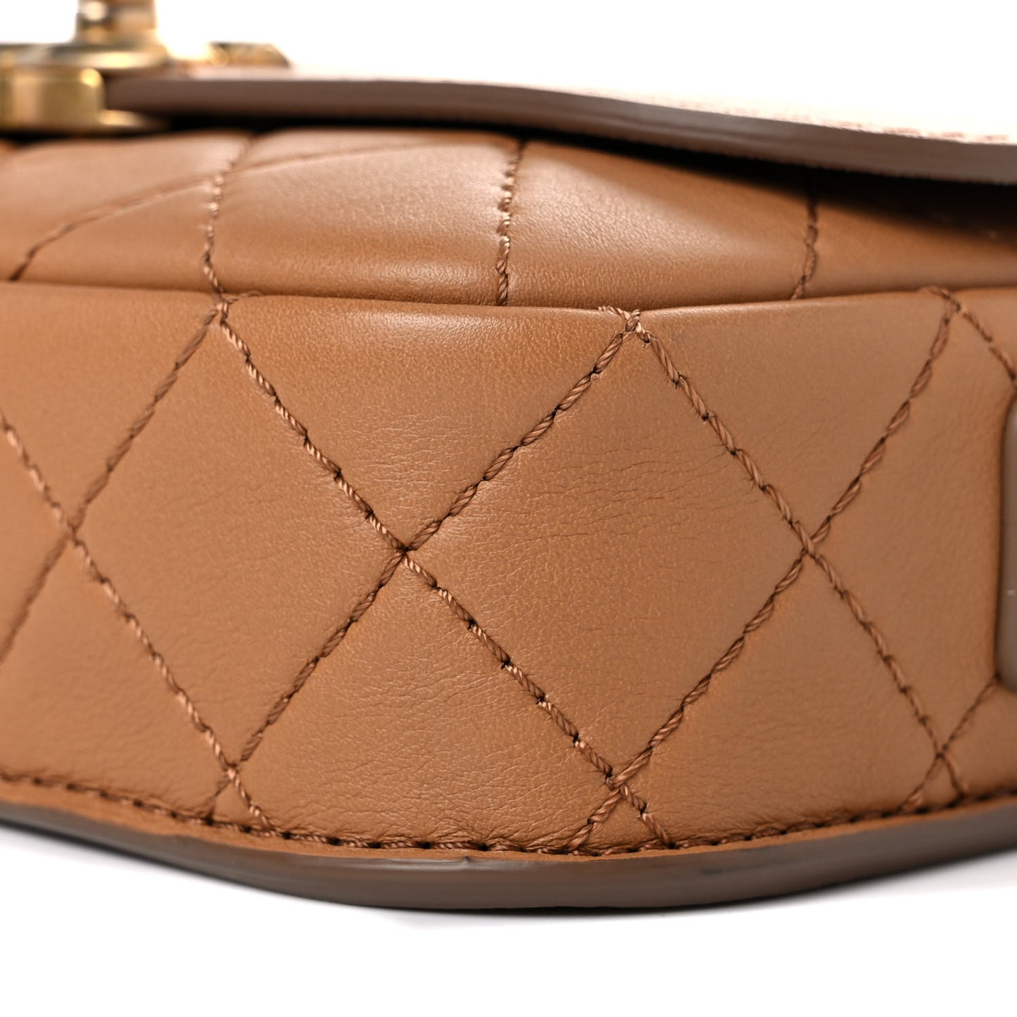 Calfskin Quilted Multi Pouching Flap And Coin Purse Beige