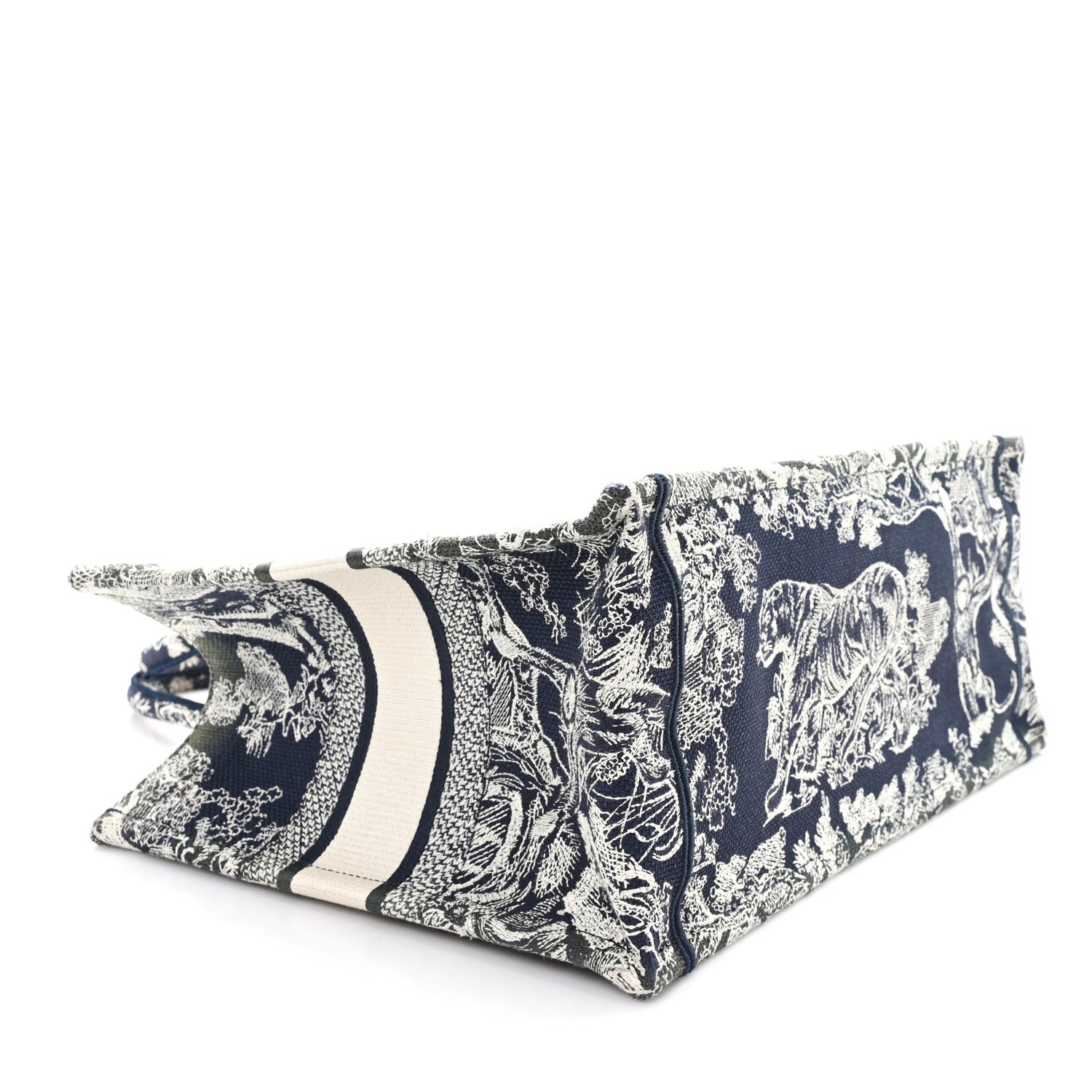 Christian Dior Canvas Embroidered Medium Dioriviera Toile De Jouy Book Tote Blue 5 of 13