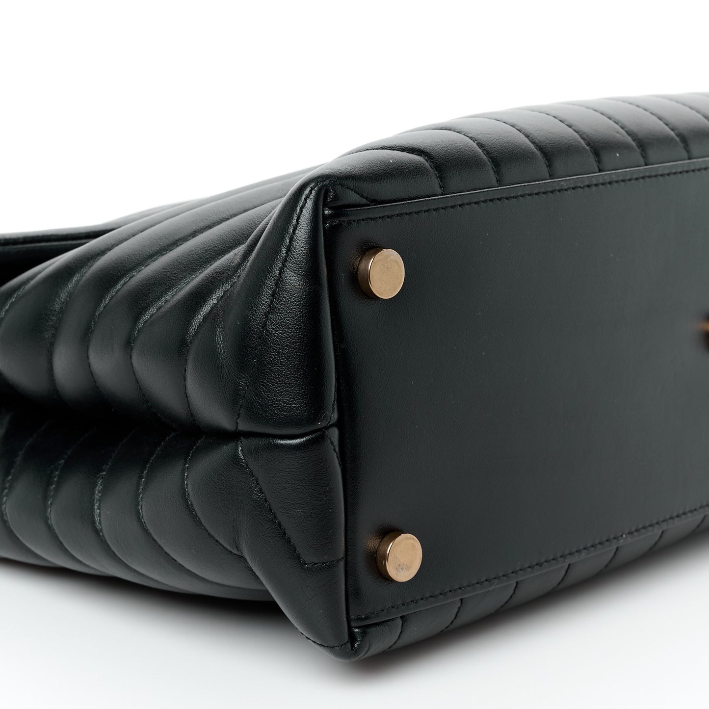 Calfskin Y Quilted Monogram Large Loulou Chain Satchel Black