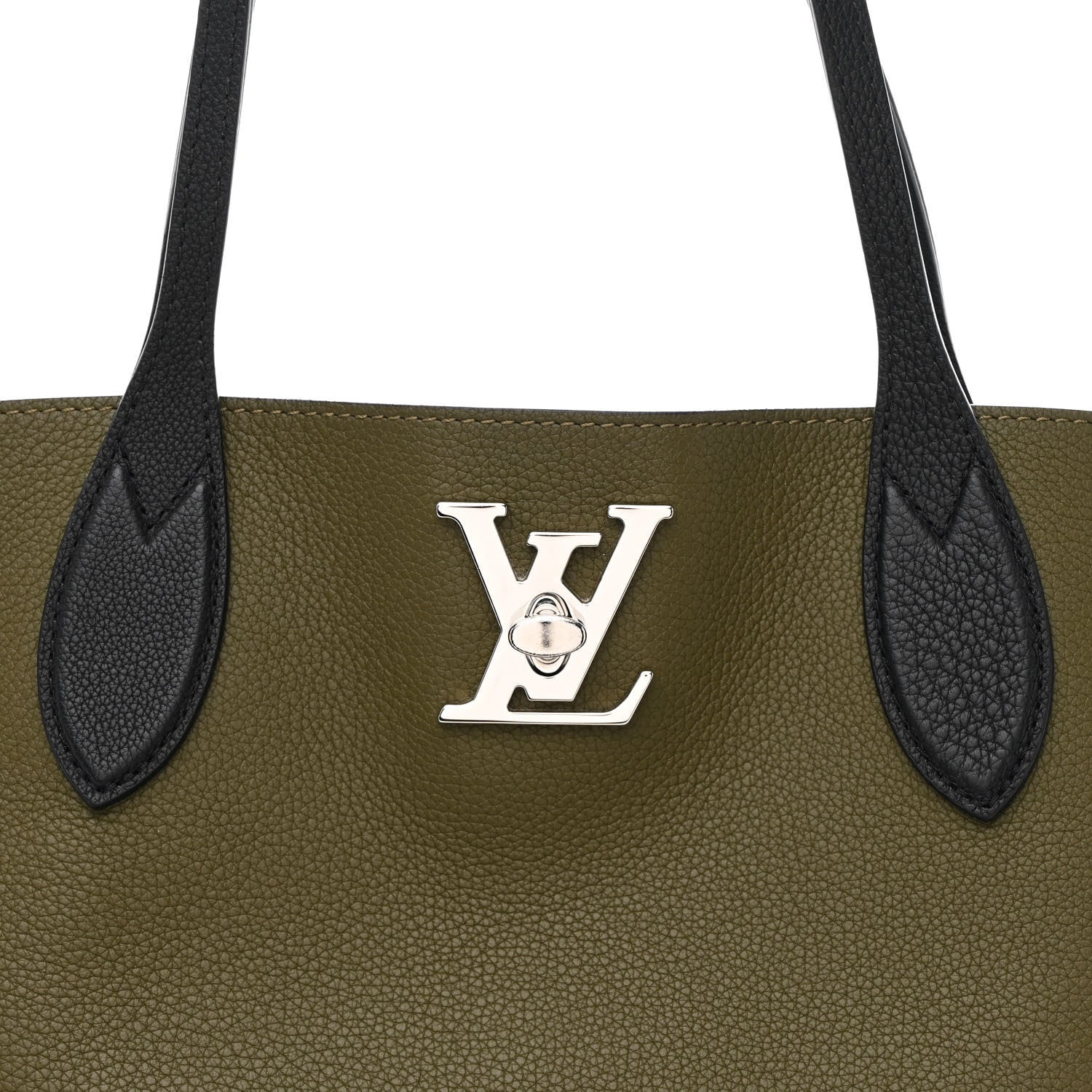 Louis Vuitton Calfskin Lockme Go Tote Green Toffee 8 of 10