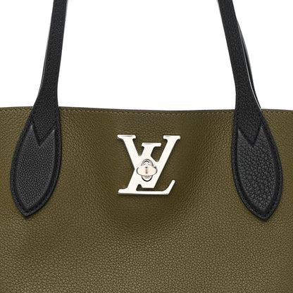 Louis Vuitton Calfskin Lockme Go Tote Green Toffee 8 of 10