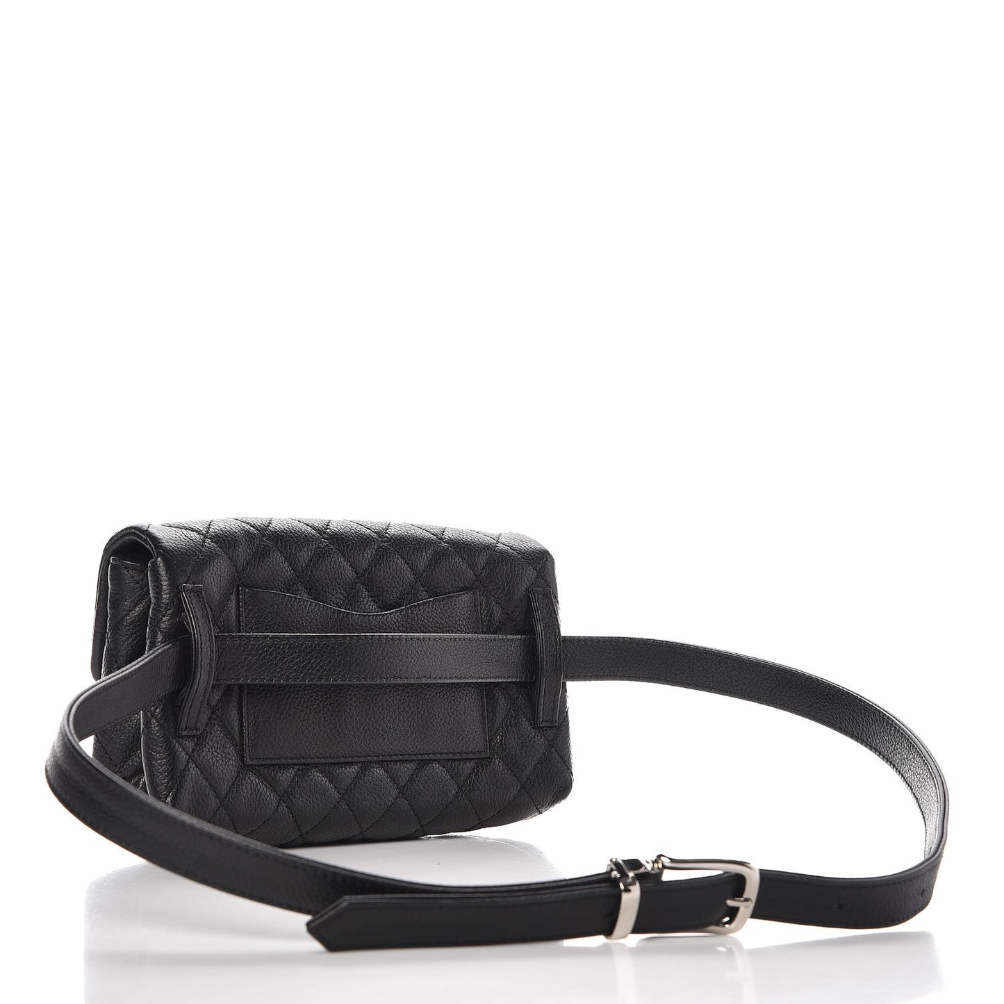 Grained Calfskin Quilted 2.55 Reissue Flap Belt Bag Clutch Black