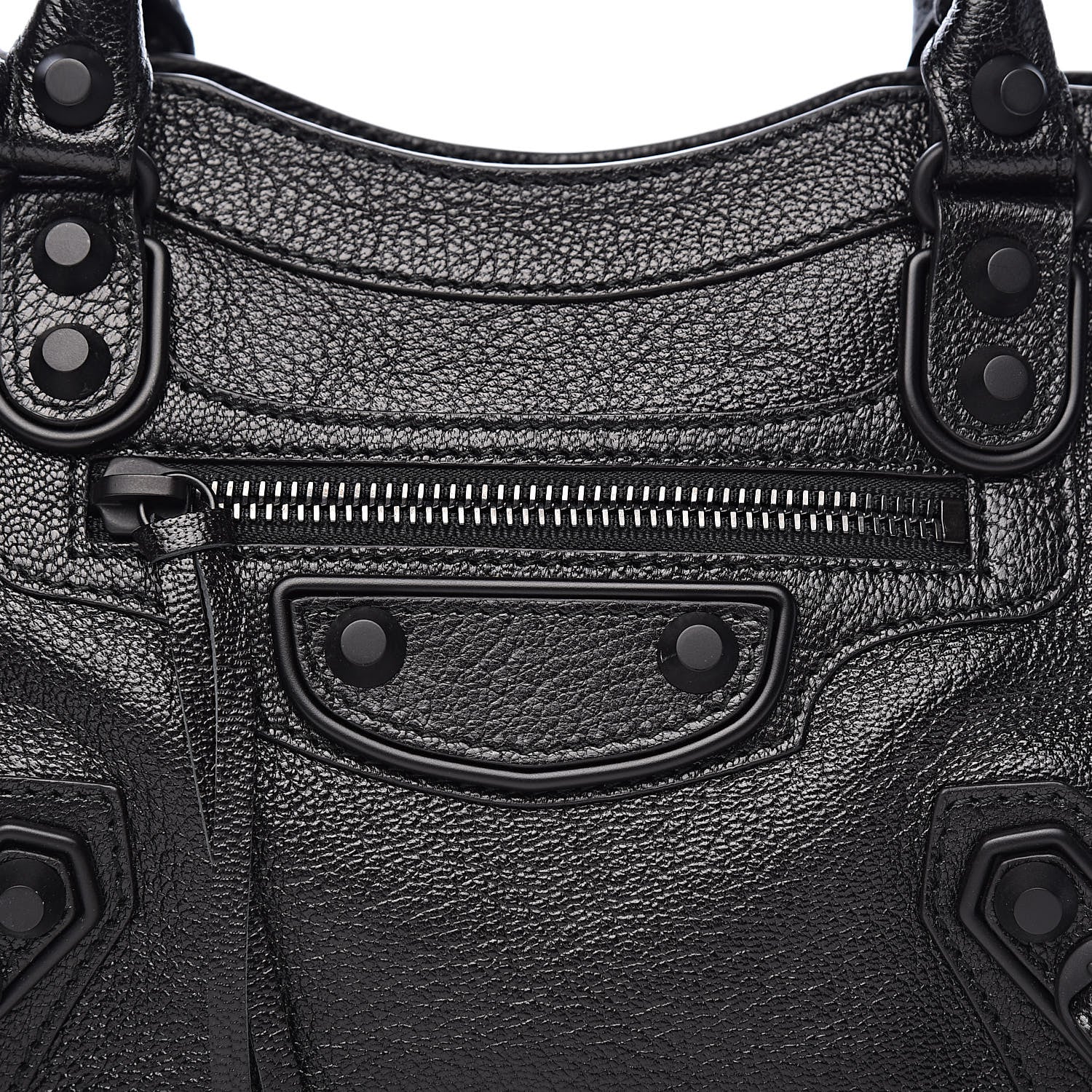 Balenciaga Shiny Goatskin Matte Black Metallic Edge Hardware Mini City Black 10 of 10
