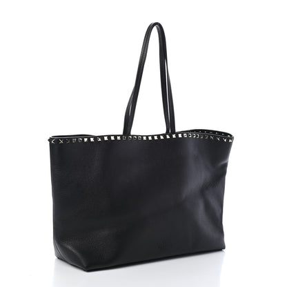 Valentino Garavani Grained Calfskin Rockstud Shoulder Tote Black 2 of 5