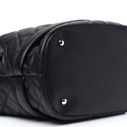 Chanel Caviar Quilted Large Rolled Up Bucket Drawstring Bag Black 9 of 12
