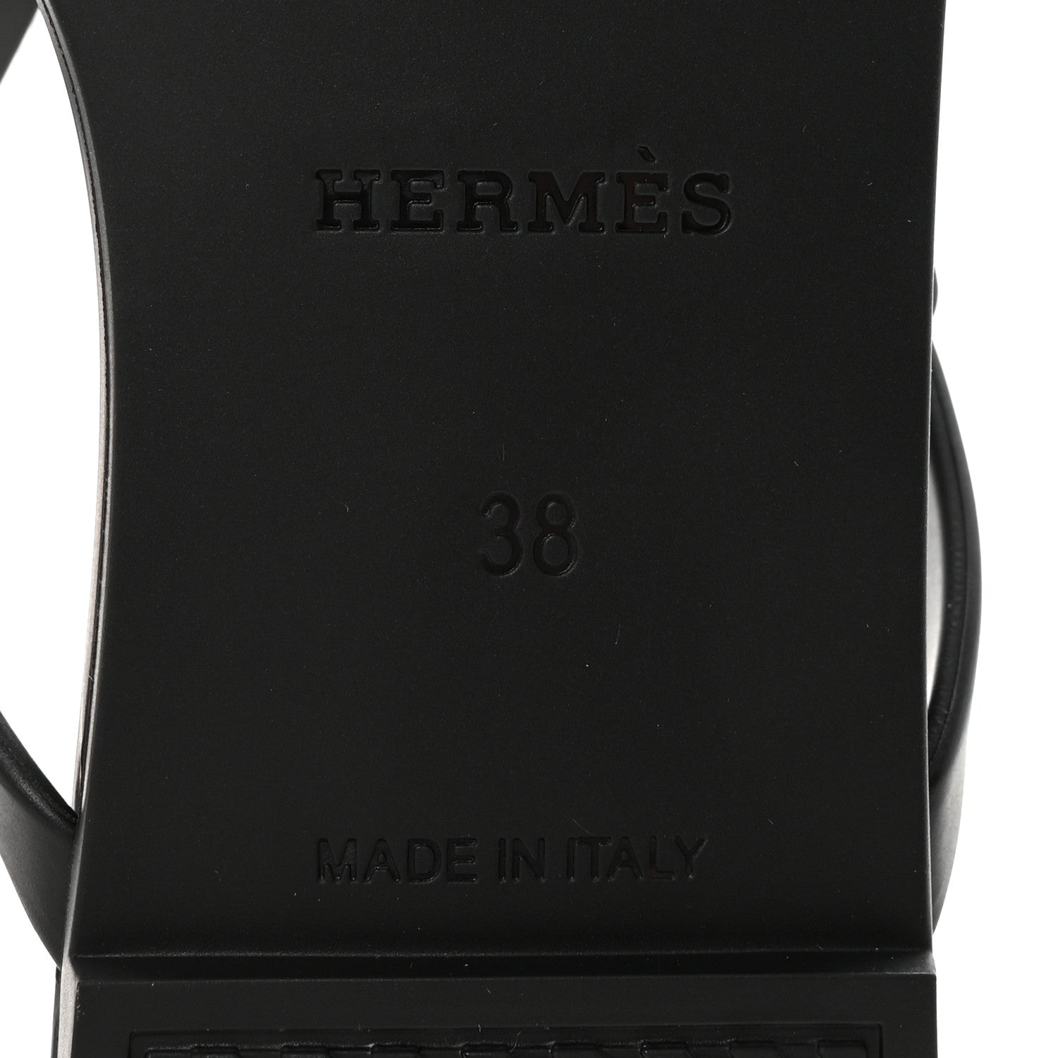 Hermes Rubber Womens Egerie Sandals 38 Black 7 of 9
