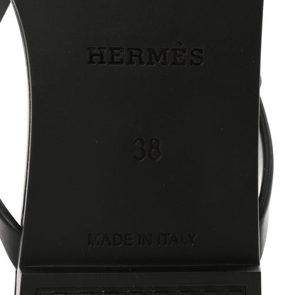 Hermes Rubber Womens Egerie Sandals 38 Black 7 of 9