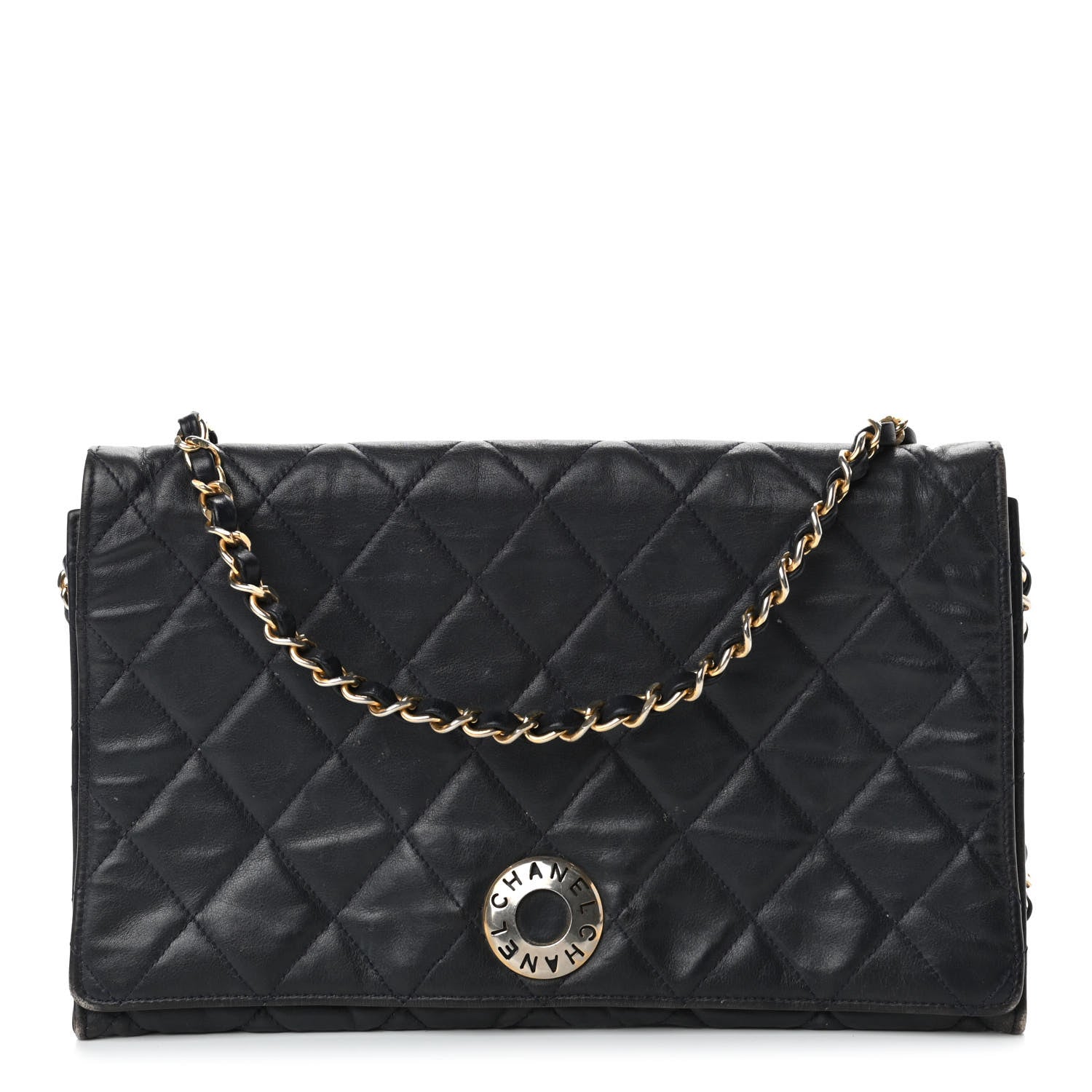Chanel Lambskin Quilted Medium Single Flap Black 1 of 4