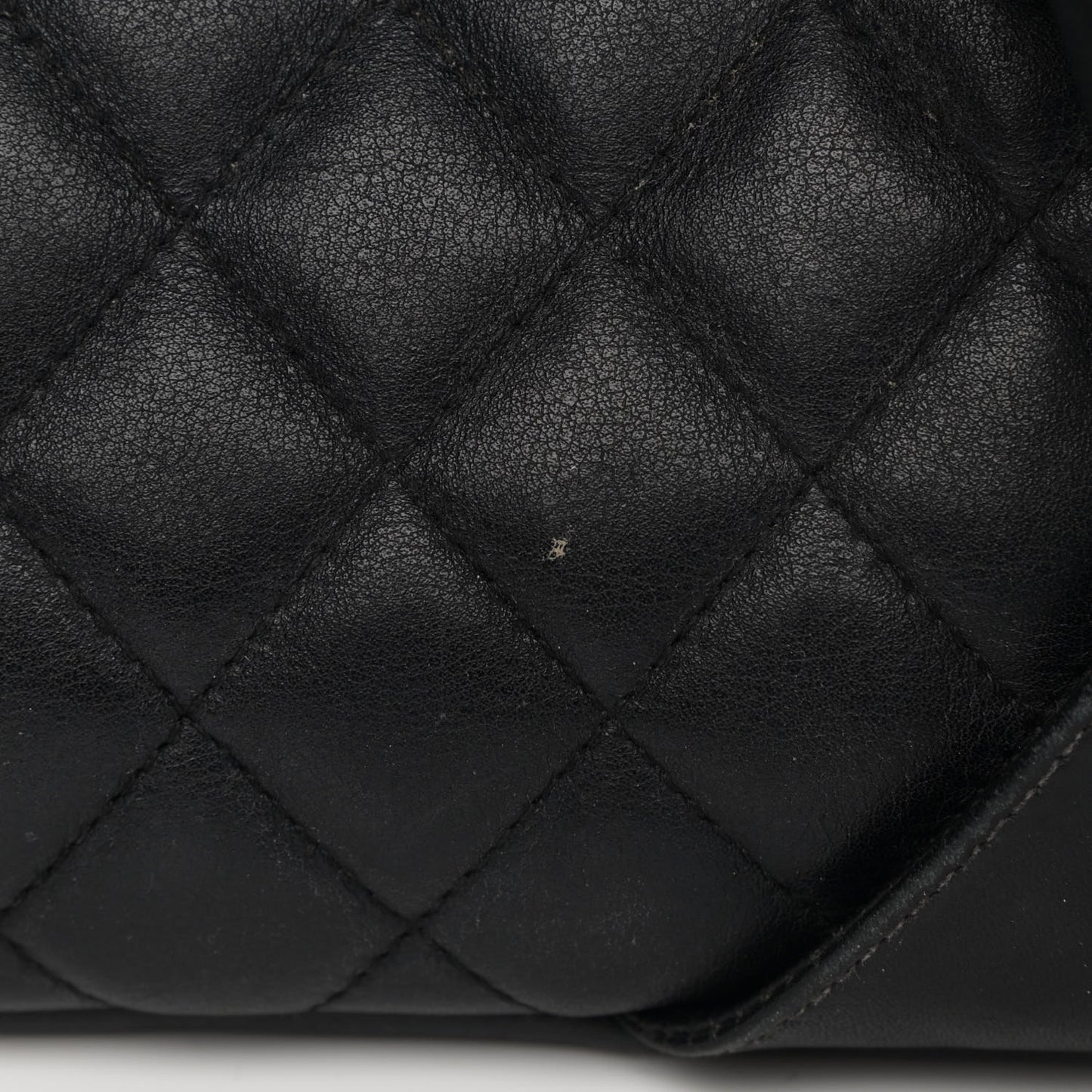 Calfskin Quilted Large Cambon Flap Black White