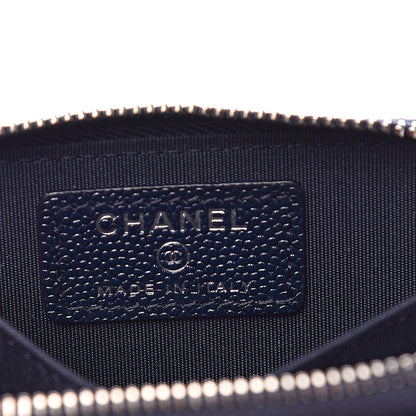 Chanel Caviar CC Small Zip Around Coin Purse Blue 6 of 7