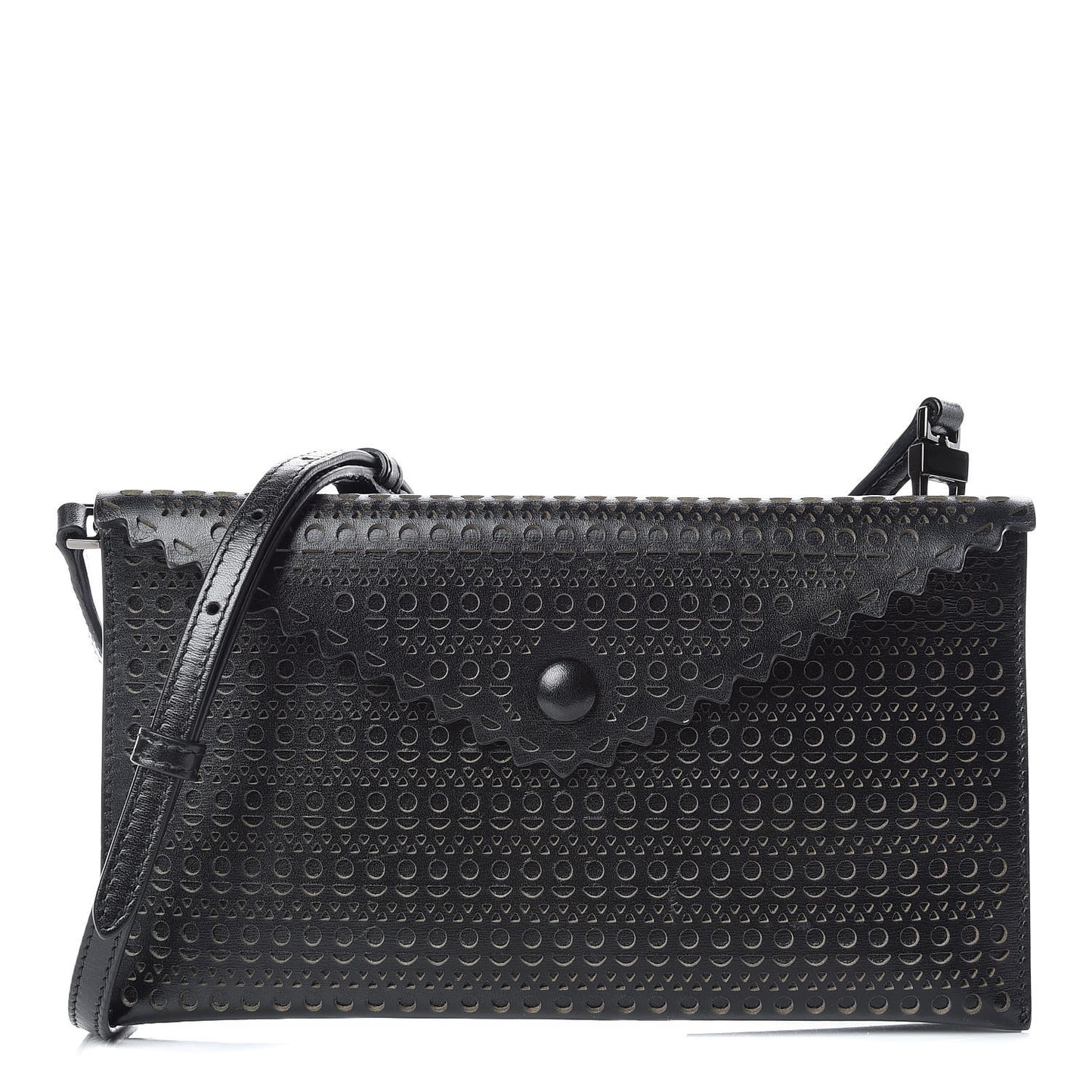 Laser Cut Louise 24 Envelope Crossbody Black