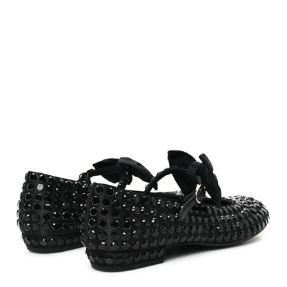 Chanel Satin Strass Bow Mary Jane Flats 37 Black 5 of 11