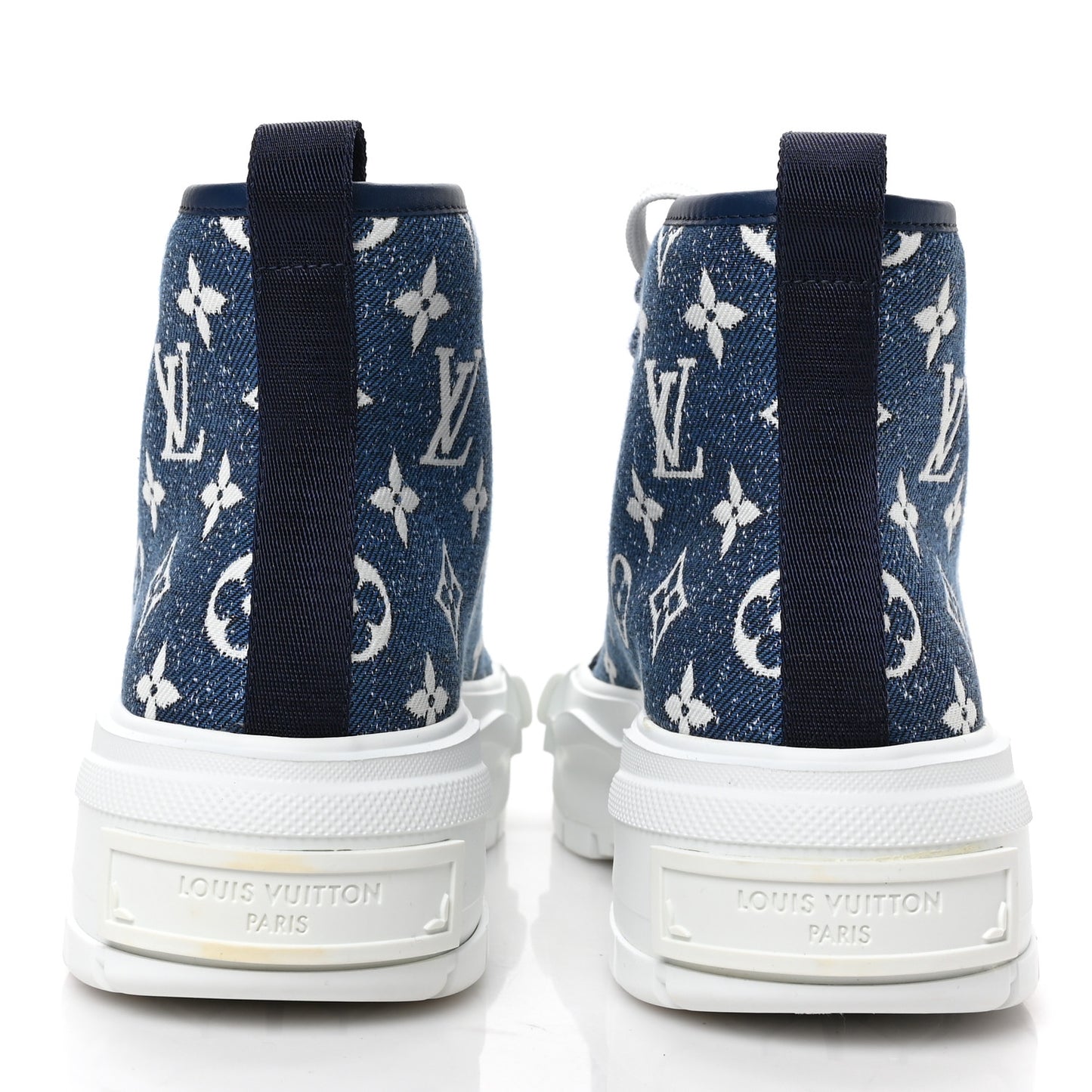 Denim Monogram Squad Sneaker Boots 36 Marine