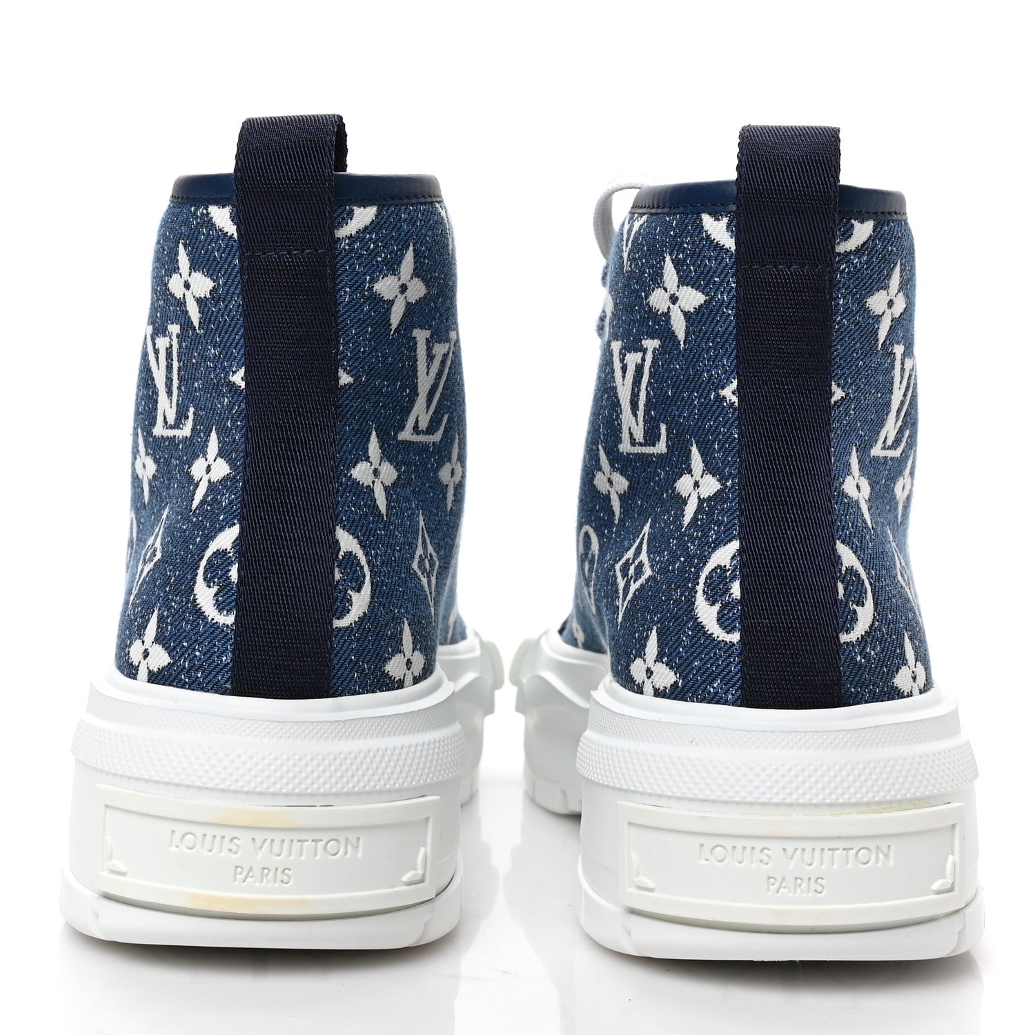 Louis Vuitton Denim Monogram Squad Sneaker Boots 36 Marine 5 of 7