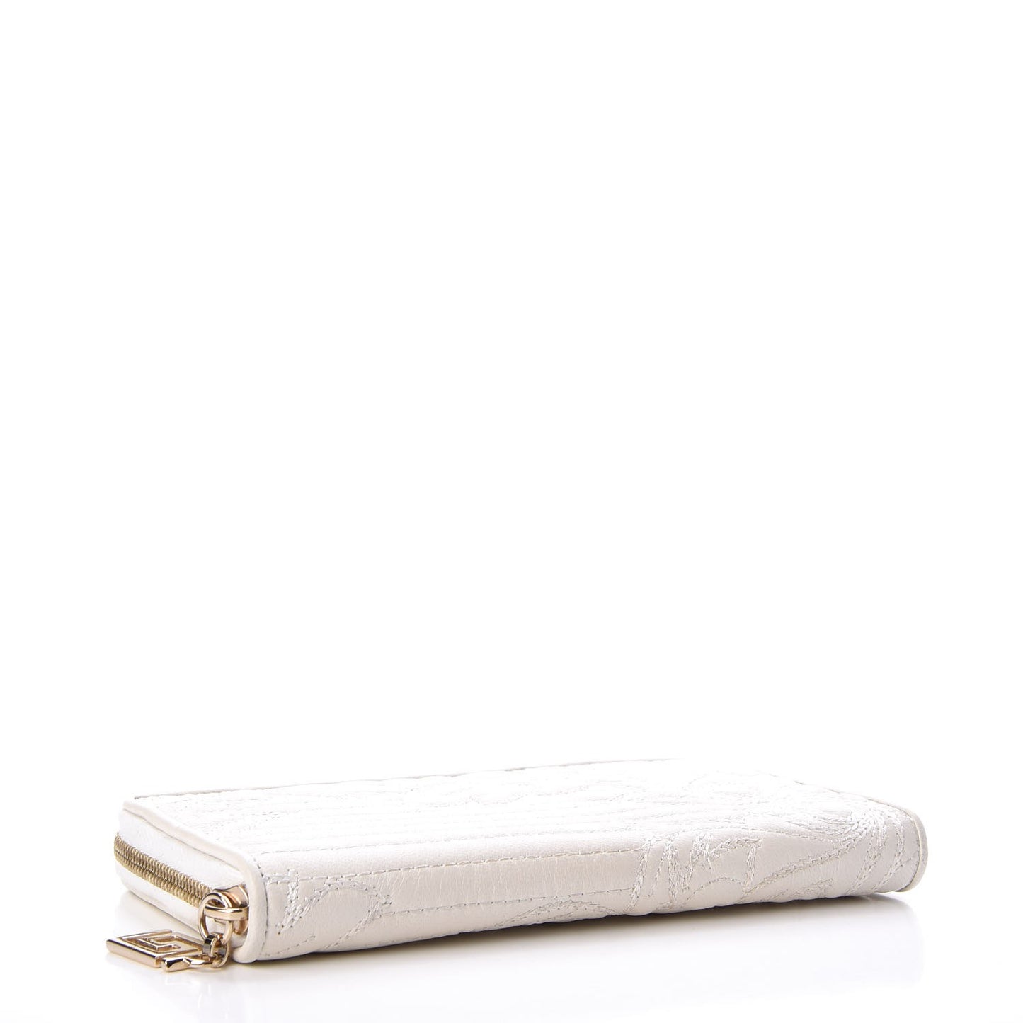 Nappa Barocco Zip Around Wallet White