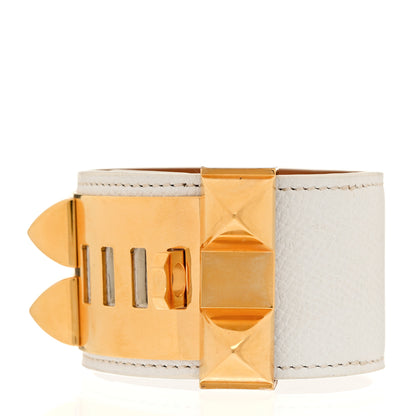 Hermes Epsom Collier De Chien CDC Bracelet S White 3 of 7