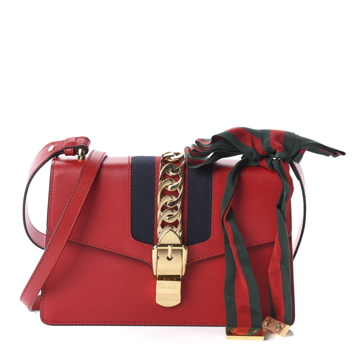 Calfskin Small Sylvie Shoulder Bag Hibiscus Red