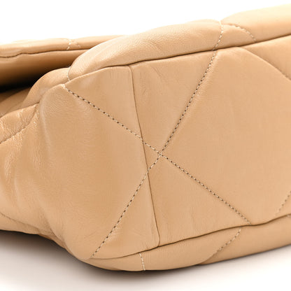 Chanel Goatskin Quilted Large Chanel 19 Flap Beige 9 of 10