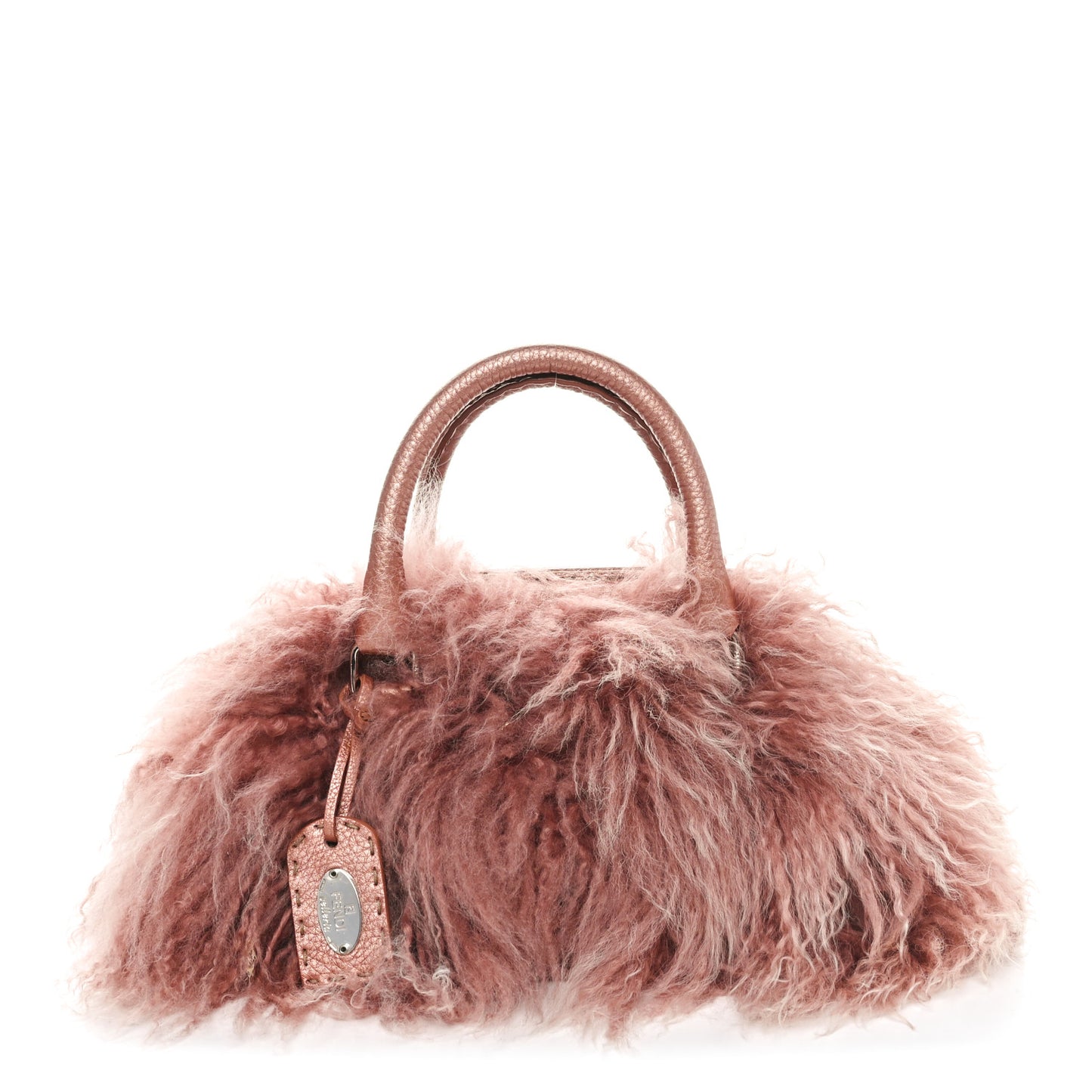 Monogolian Lamb Cuoio Romano Selleria Frame Bag Cipria