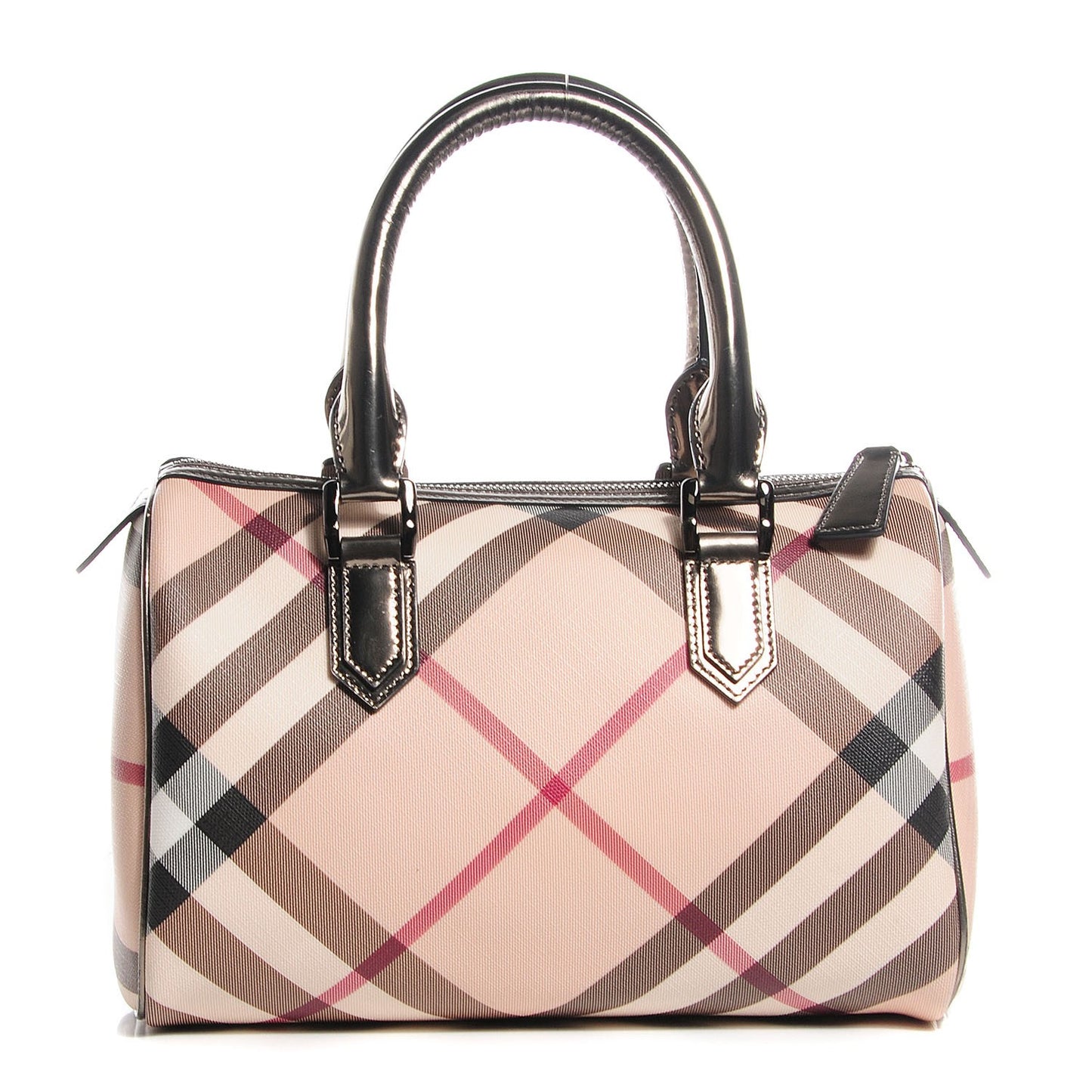 Patent Nova Check Small Chester Bowling Bag Nickel