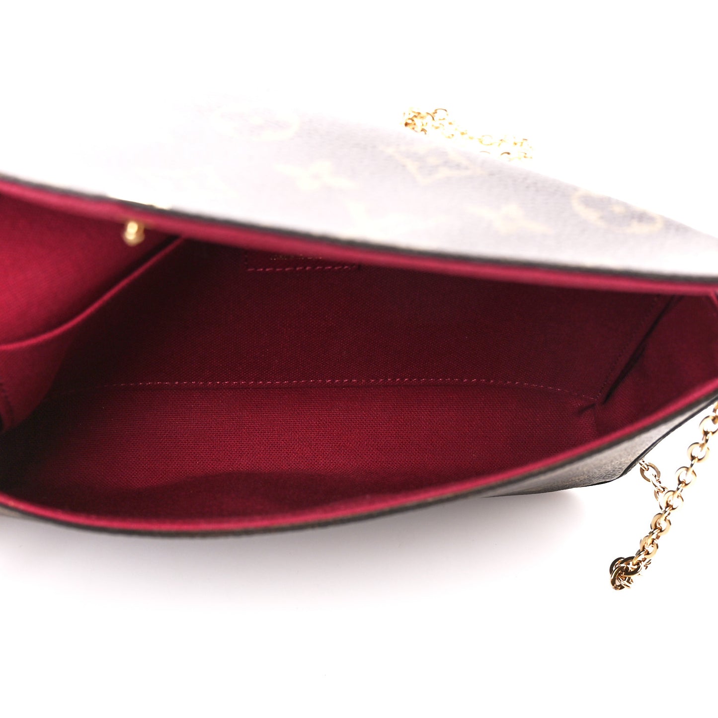 Monogram Pochette Felicie Chain Wallet Fuchsia