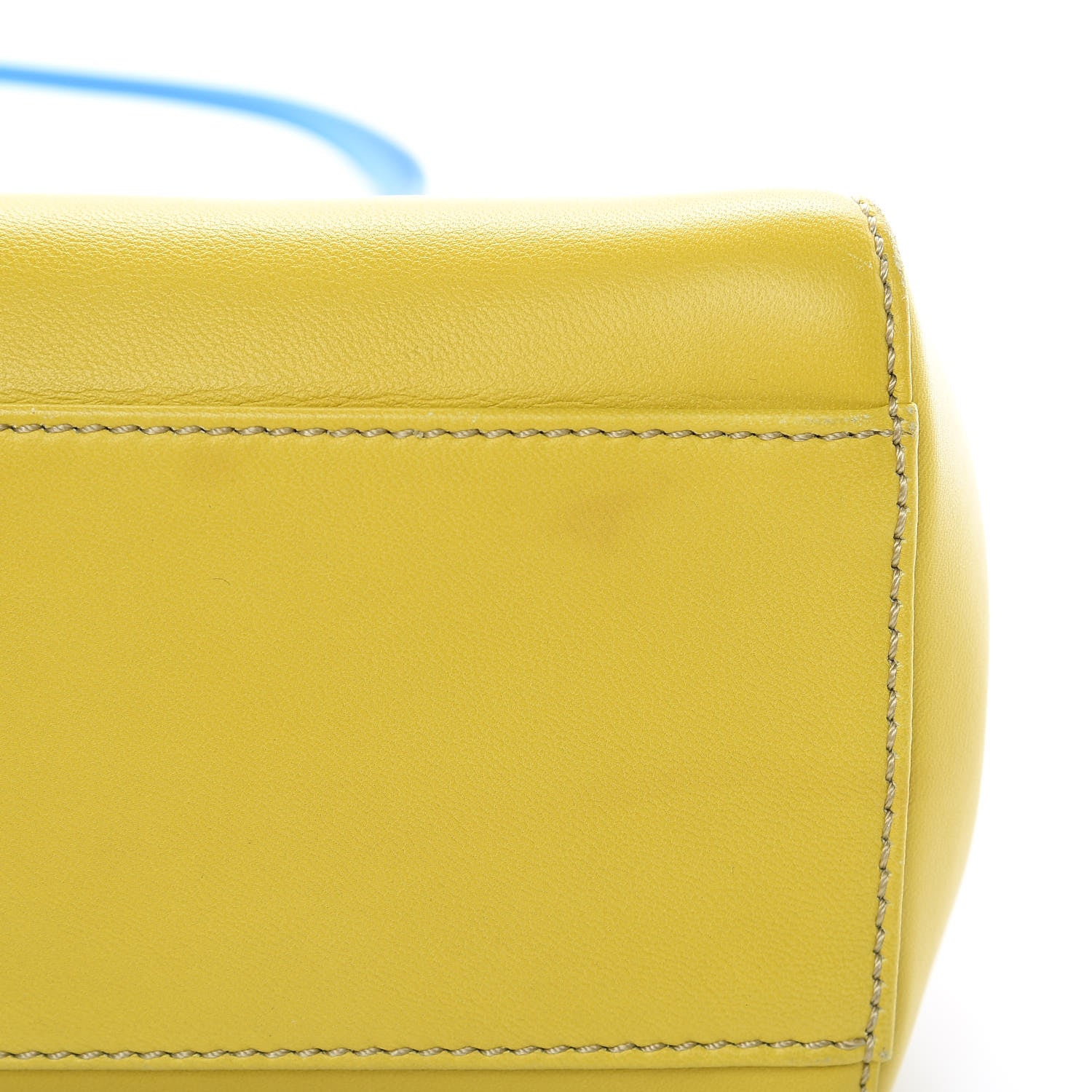 Fendi Nappa Colorblock Mini Peekaboo Iconic Satchel Lime Blue Royal Latte 12 of 15