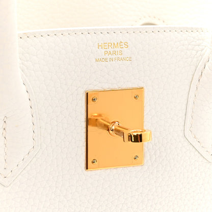 Hermes Taurillon Clemence Birkin 30 White 5 of 14
