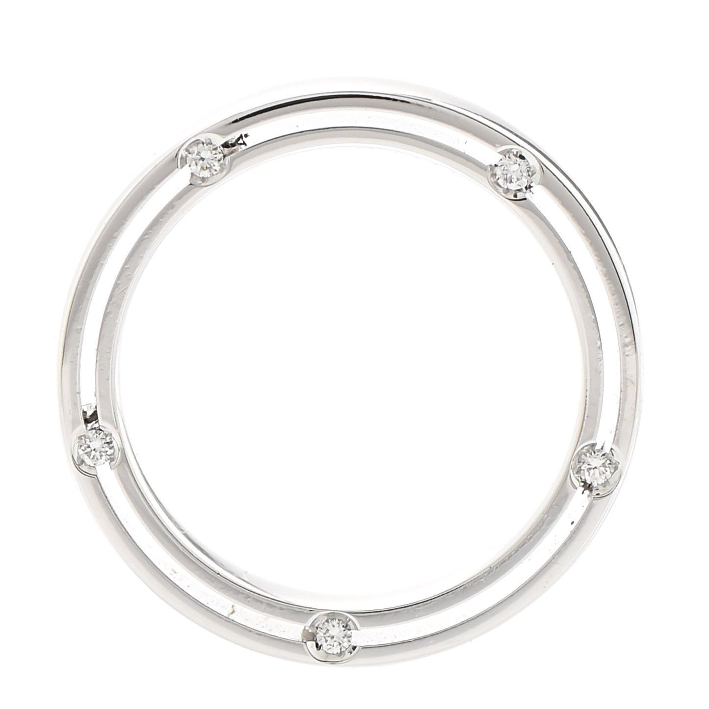 X BRAD PITT 18K White Gold Diamond D.Side Band Ring 50 5.5